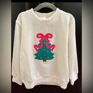 NWT Little Bear Smocks Sweater with Embroidered Christmas Tree Pink Bow
Size 4